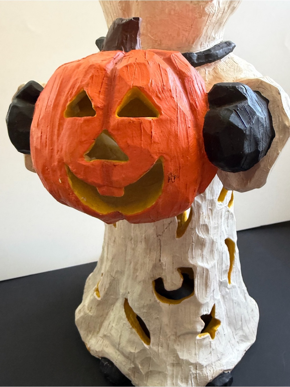 VTG Mervyns Halloween Ghost Light Up Jack O Lantern Statue Figurine 15"
